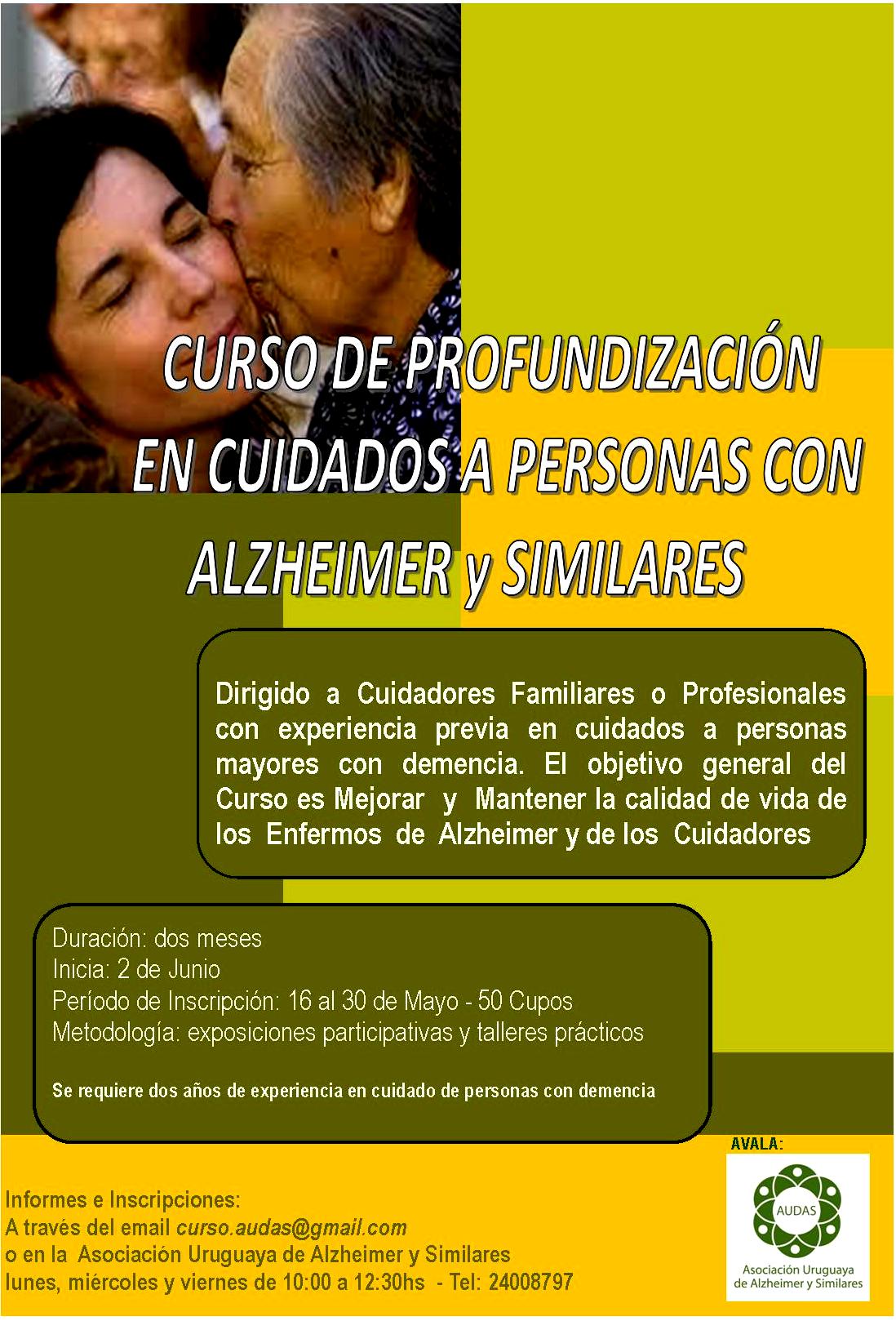 Curso de Profundización en cuidados a personas con Alzheimer y similares