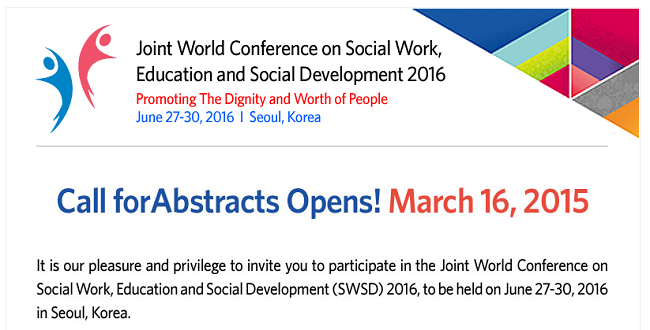 Joint World Conference on Social Work, Education and Social Development 2016