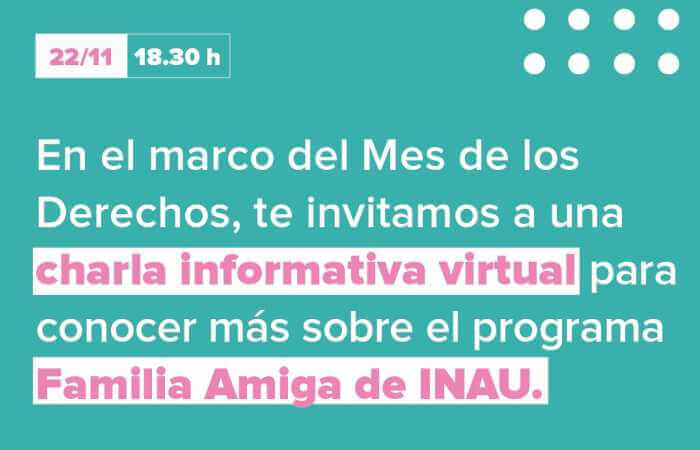 Familia Amiga de INAU: charla informativa virtual